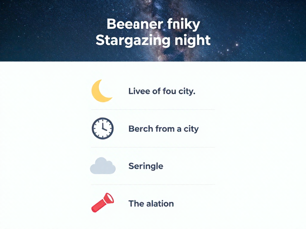 Vertical checklist infographic showing five steps to plan a first Milky Way stargazing night
