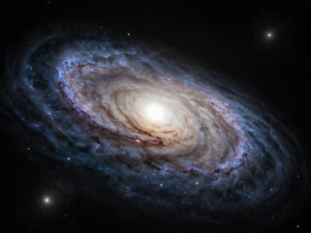 Spiral galaxy surrounded by a glowing invisible dark matter halo