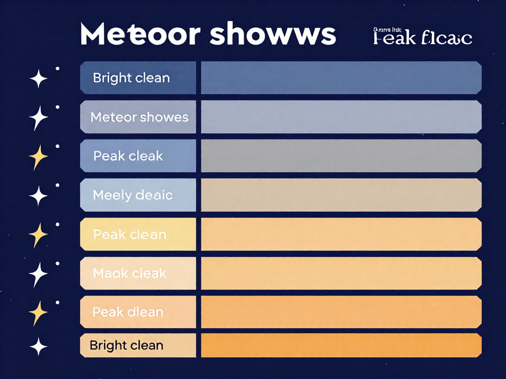 Infographic timeline of the best annual meteor showers and their peak dates with small star icons