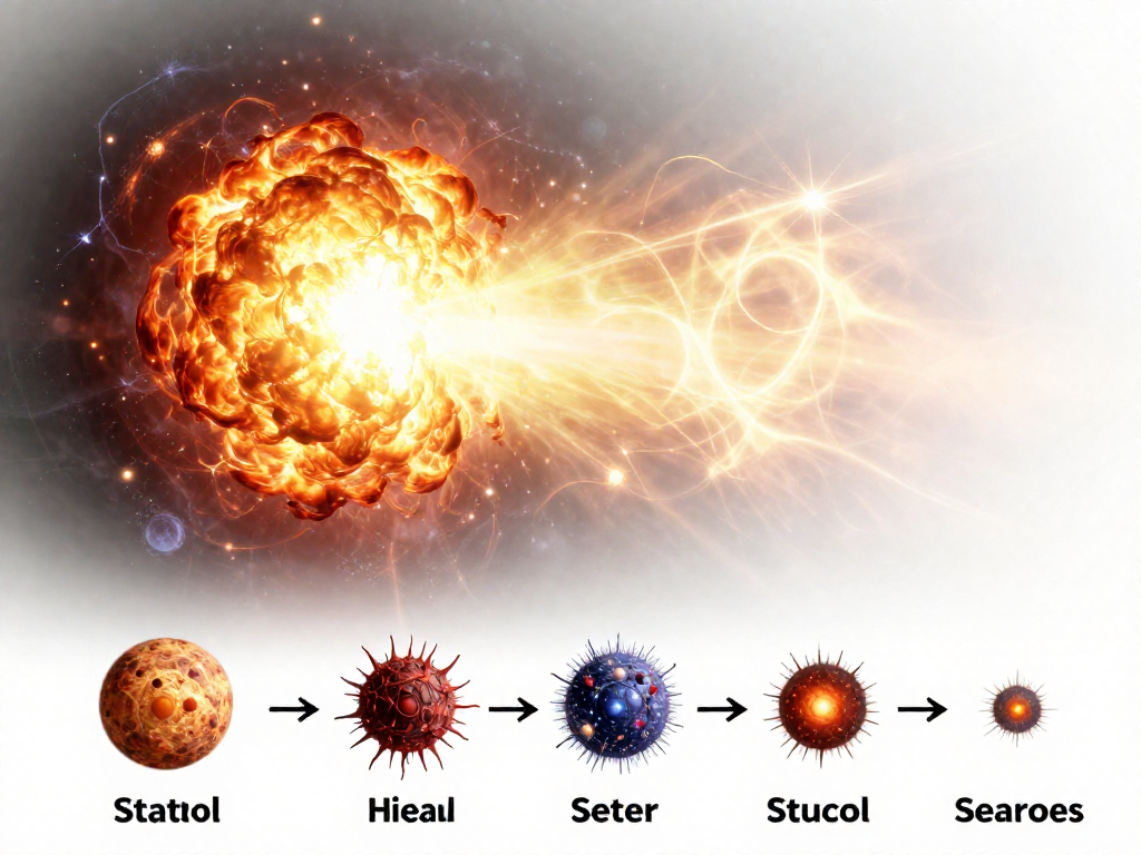 Diagram showing a massive star collapsing into a supernova and forming a neutron star