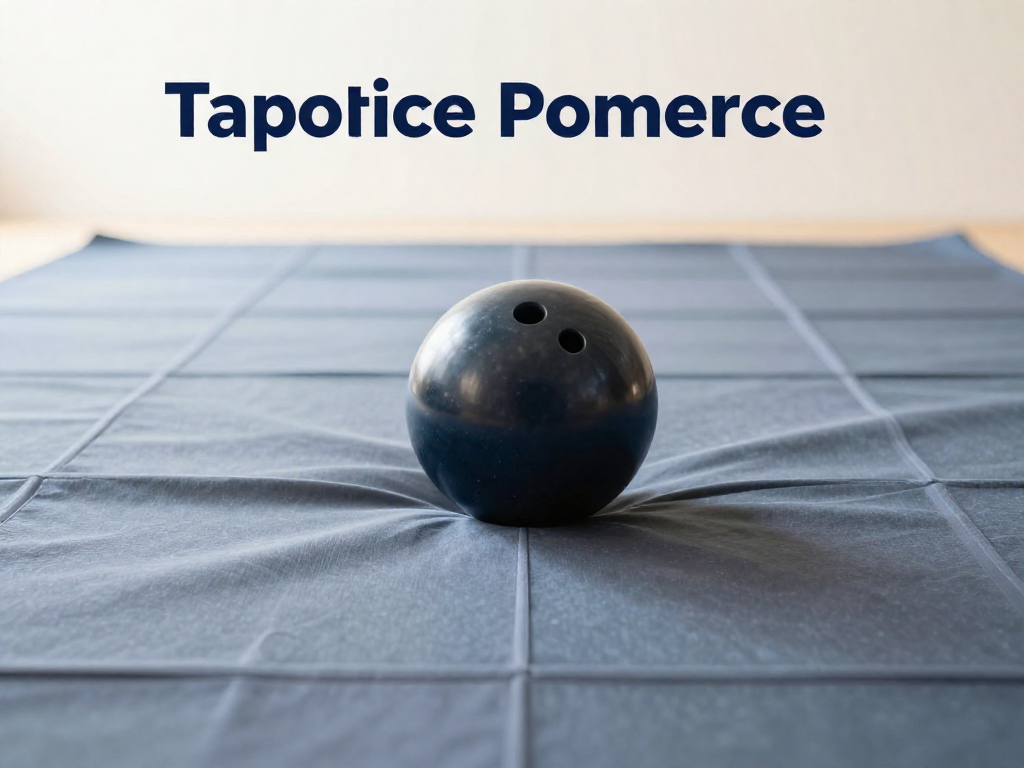 A bowling ball denting a stretchy grid sheet, illustrating how mass warps space-time