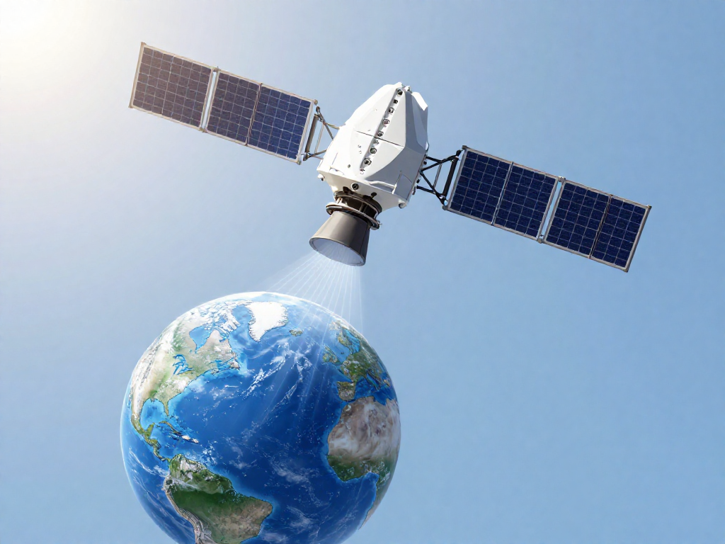 A GPS satellite orbiting Earth, used to explain time dilation