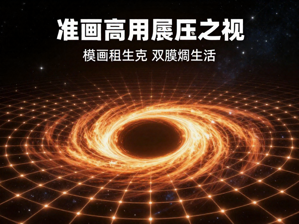 A black hole warping the glowing grid of space-time into a deep funnel