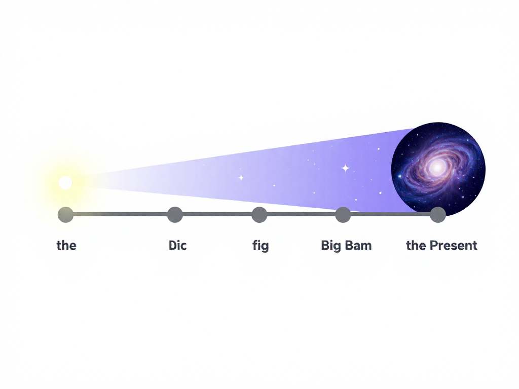 A simple horizontal timeline of the universe from the Big Bang to the present