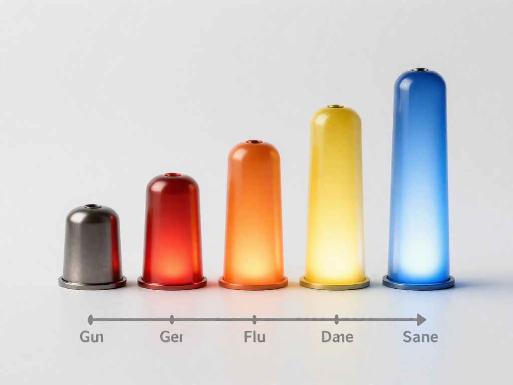 Diagram of a heated metal poker changing from red to blue-white as it gets hotter
