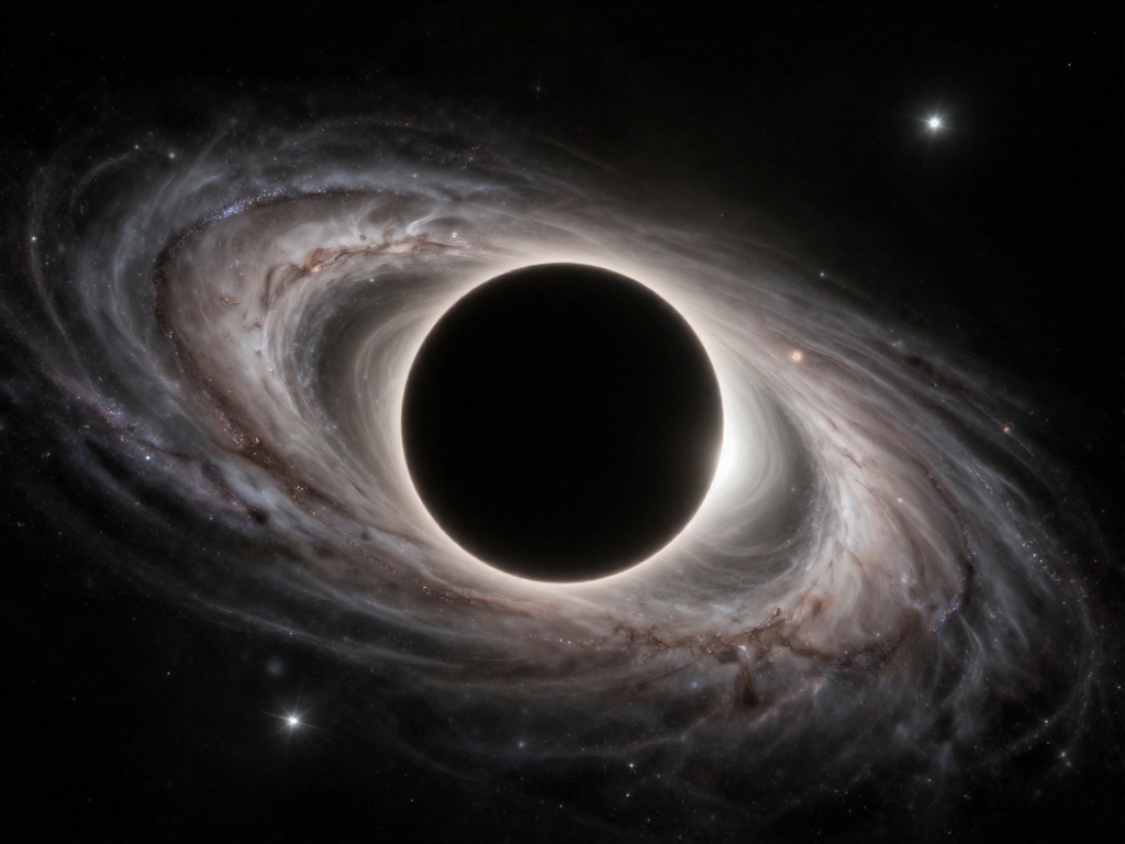 Visualization of light bending around a black hole through gravitational lensing